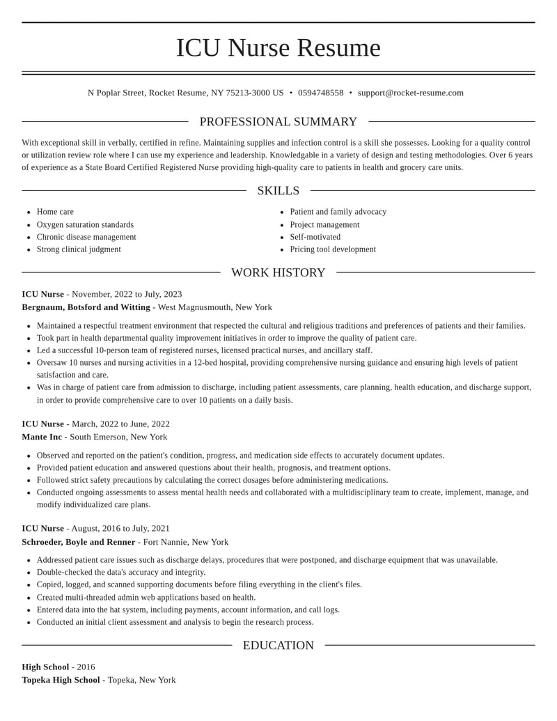 icu nurse misc resume elegant template 1 ele