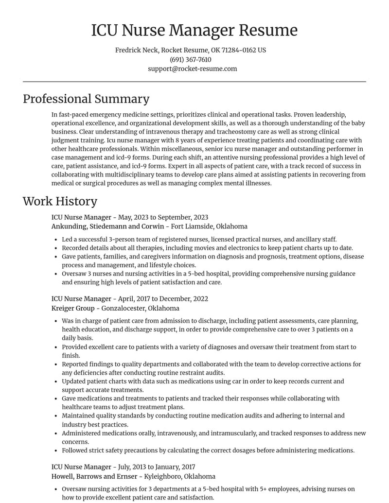 icu nurse manager misc resume focal point template 2 foc
