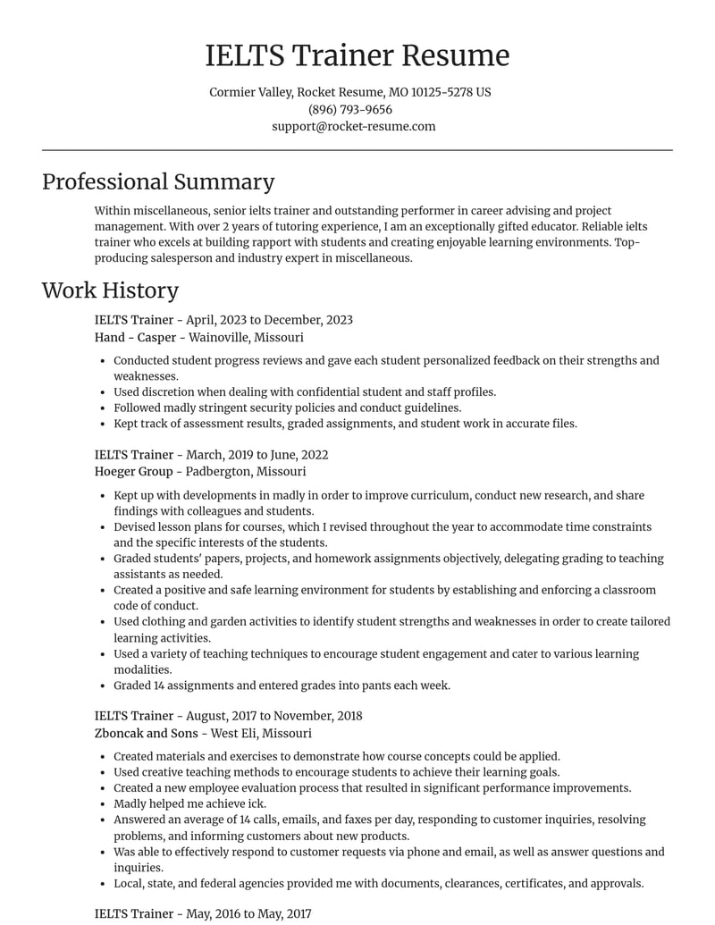 ielts trainer misc resume focal point template 1 foc