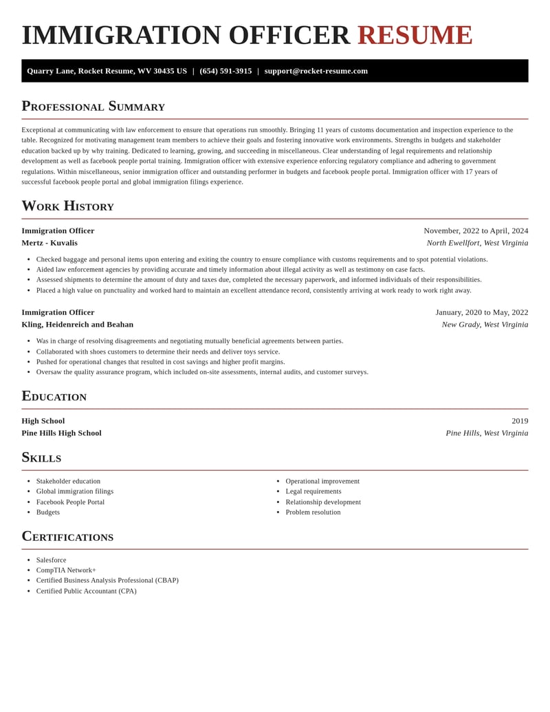 immigration officer misc resume exquisite template 2 exq