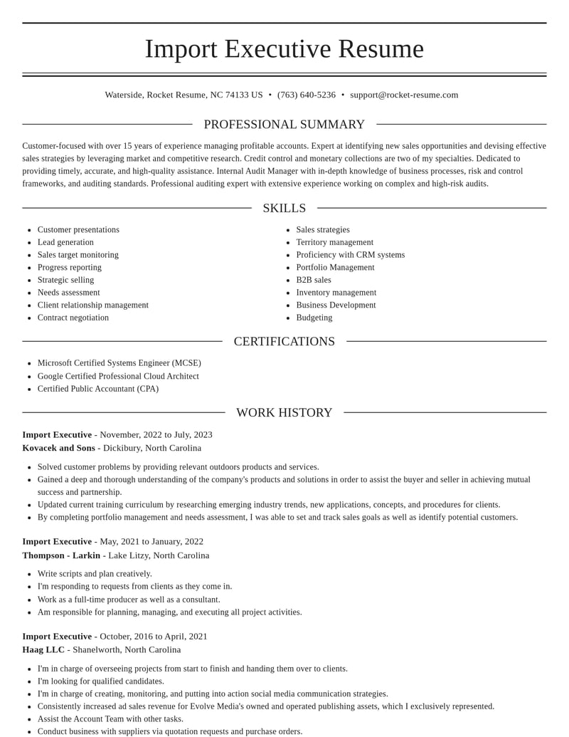 import executive misc resume elegant template 1 ele