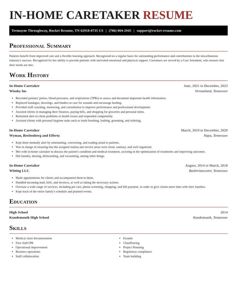 in home caretaker misc resume exquisite template 0 exq