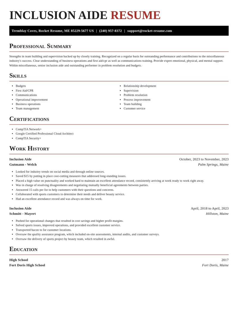 inclusion aide misc resume exquisite template 2 exq