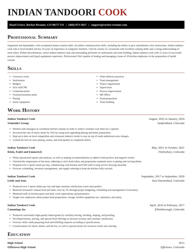indian tandoori cook misc resume exquisite template 2 exq
