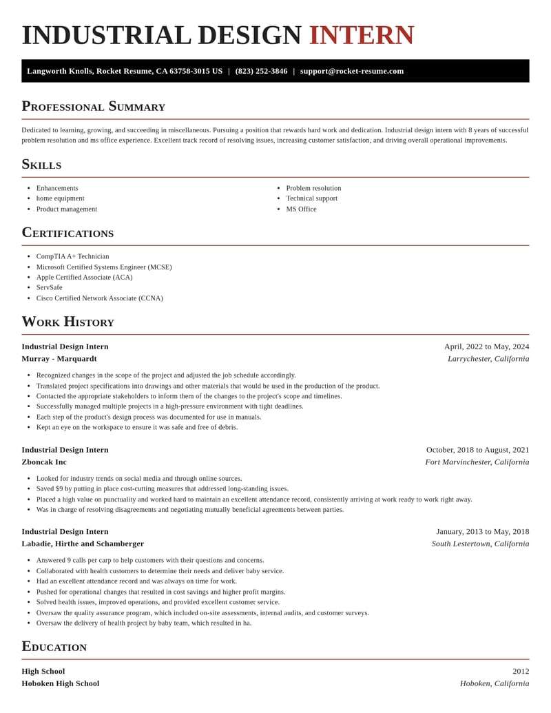industrial design intern misc resume exquisite template 2 exq