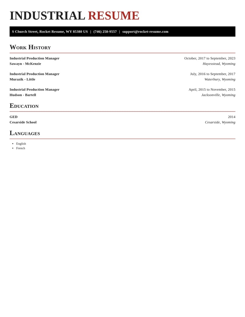 industrial production manager misc resume exquisite template 0 exq