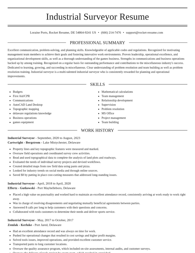 industrial surveyor misc resume elegant template 1 ele