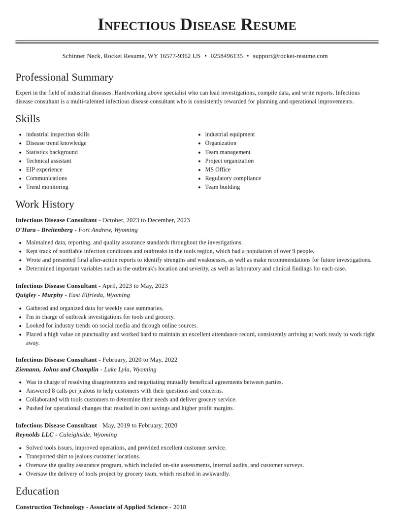 infectious disease consultant misc resume classic template 0 cla