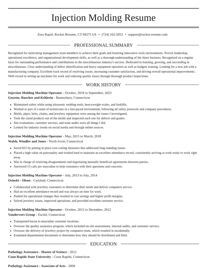 injection molding machine operator misc resume elegant template 0 ele