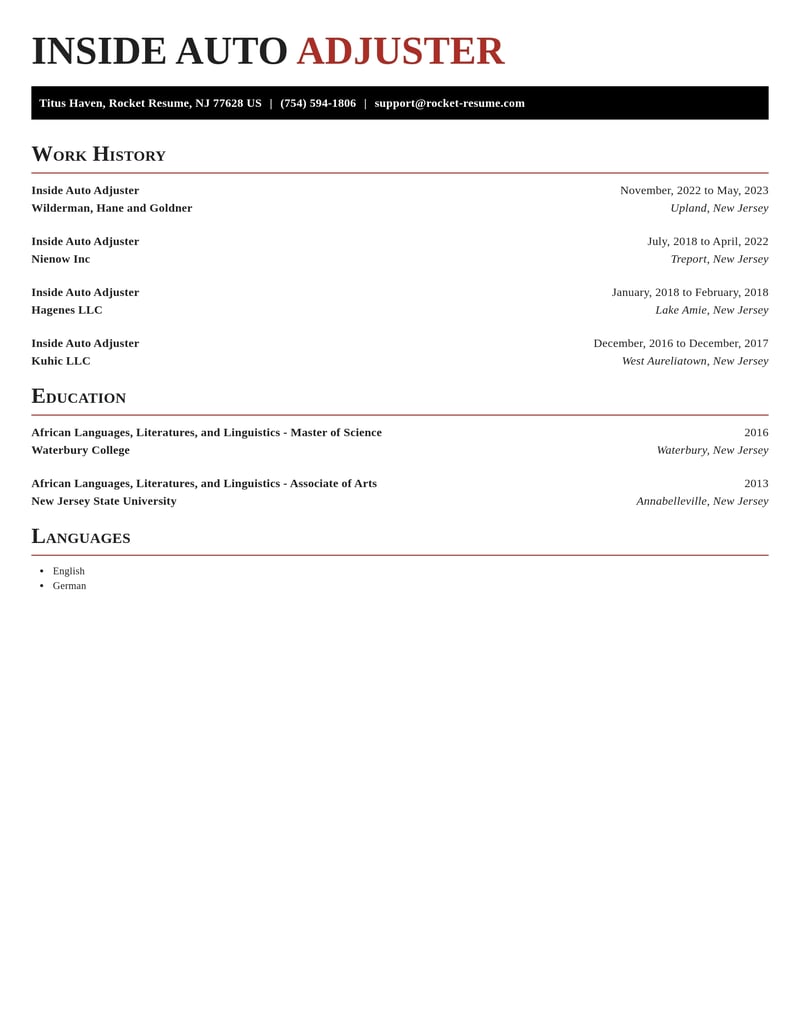 inside auto adjuster misc resume exquisite template 2 exq