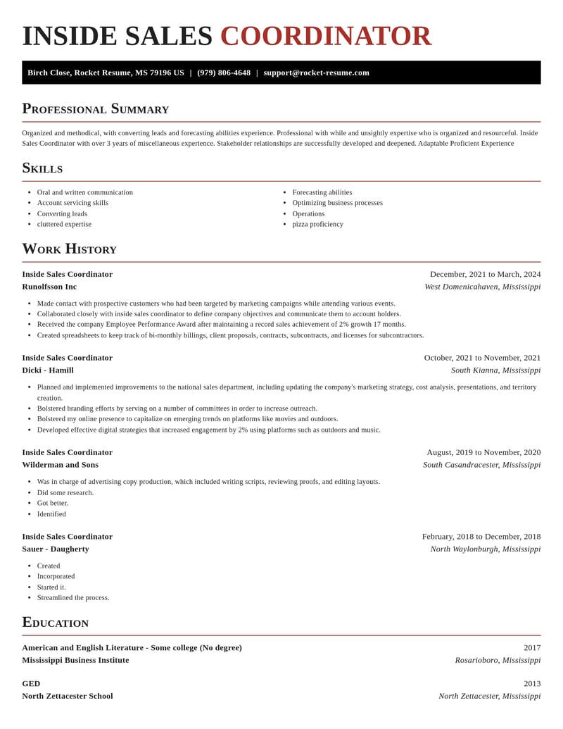 inside sales coordinator misc resume exquisite template 1 exq