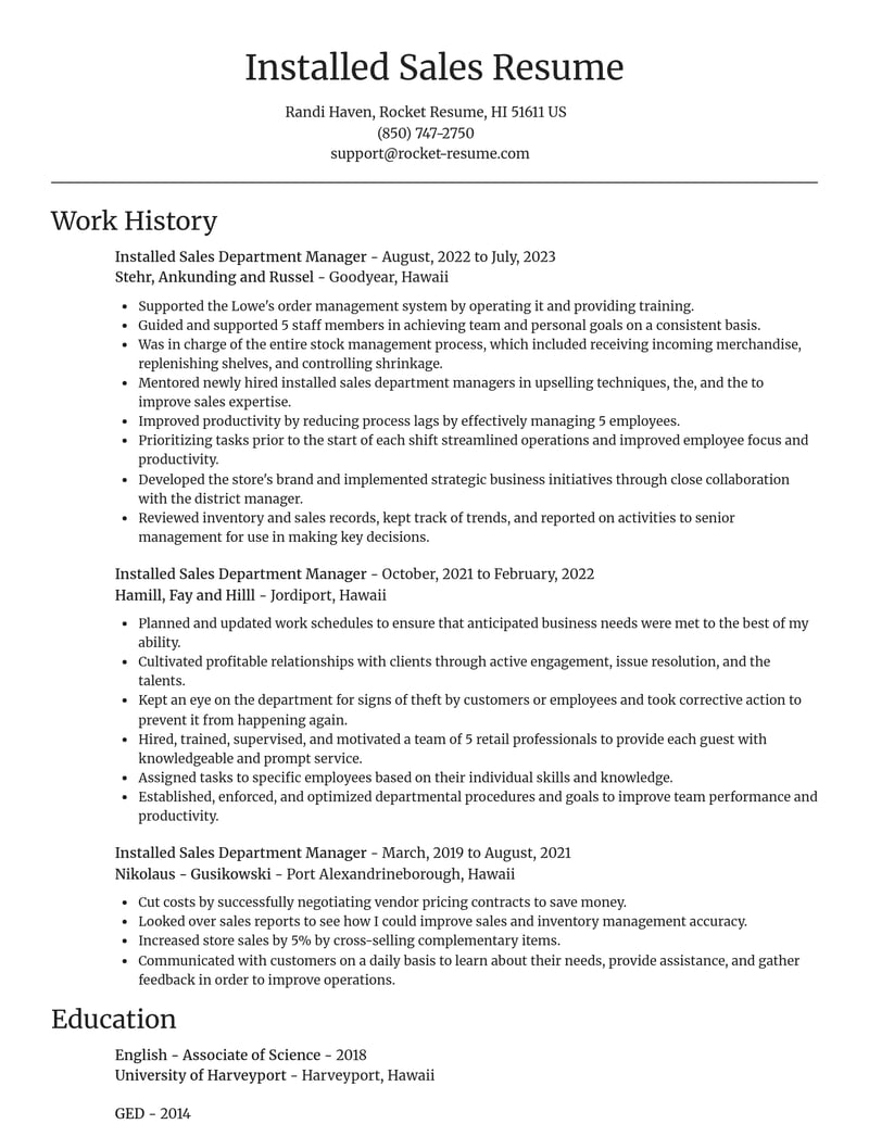 installed sales department manager misc resume focal point template 1 foc