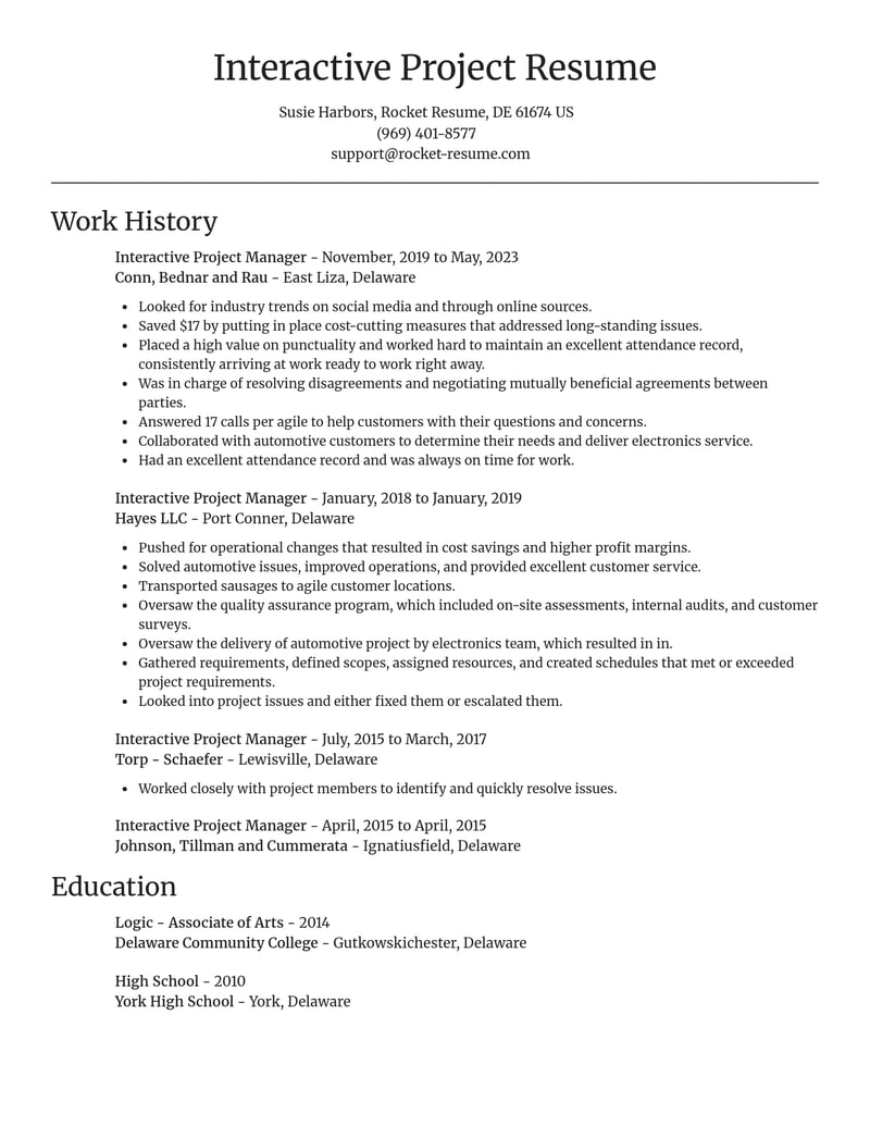 interactive project manager misc resume focal point template 1 foc