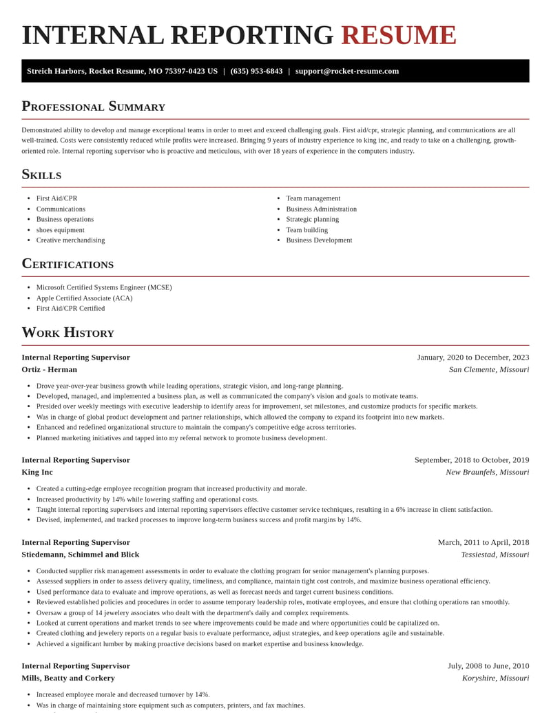 internal reporting supervisor misc resume exquisite template 0 exq
