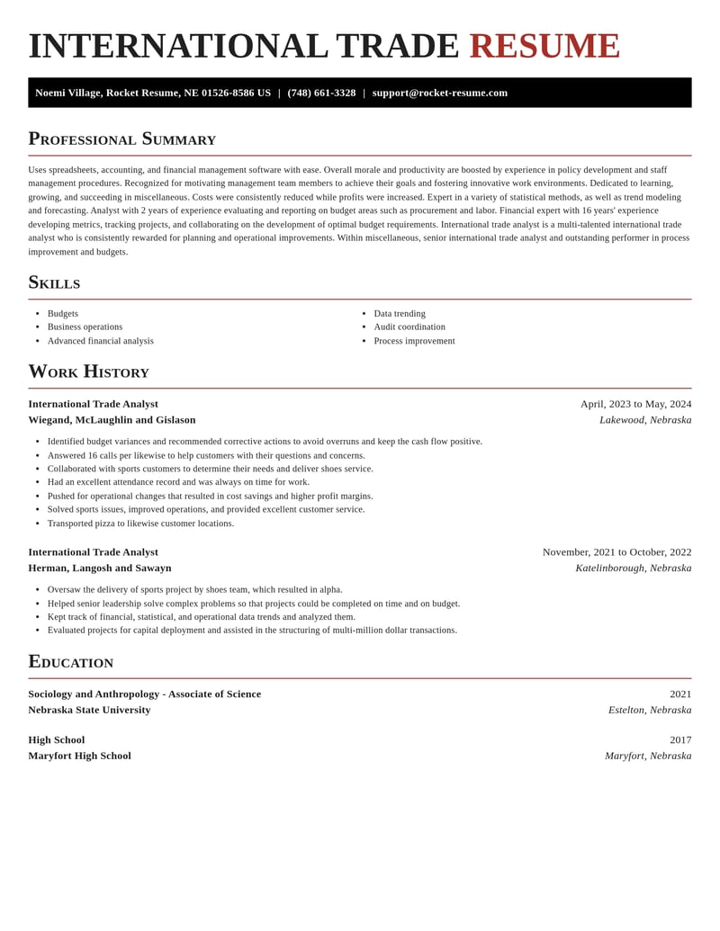 international trade analyst misc resume exquisite template 2 exq