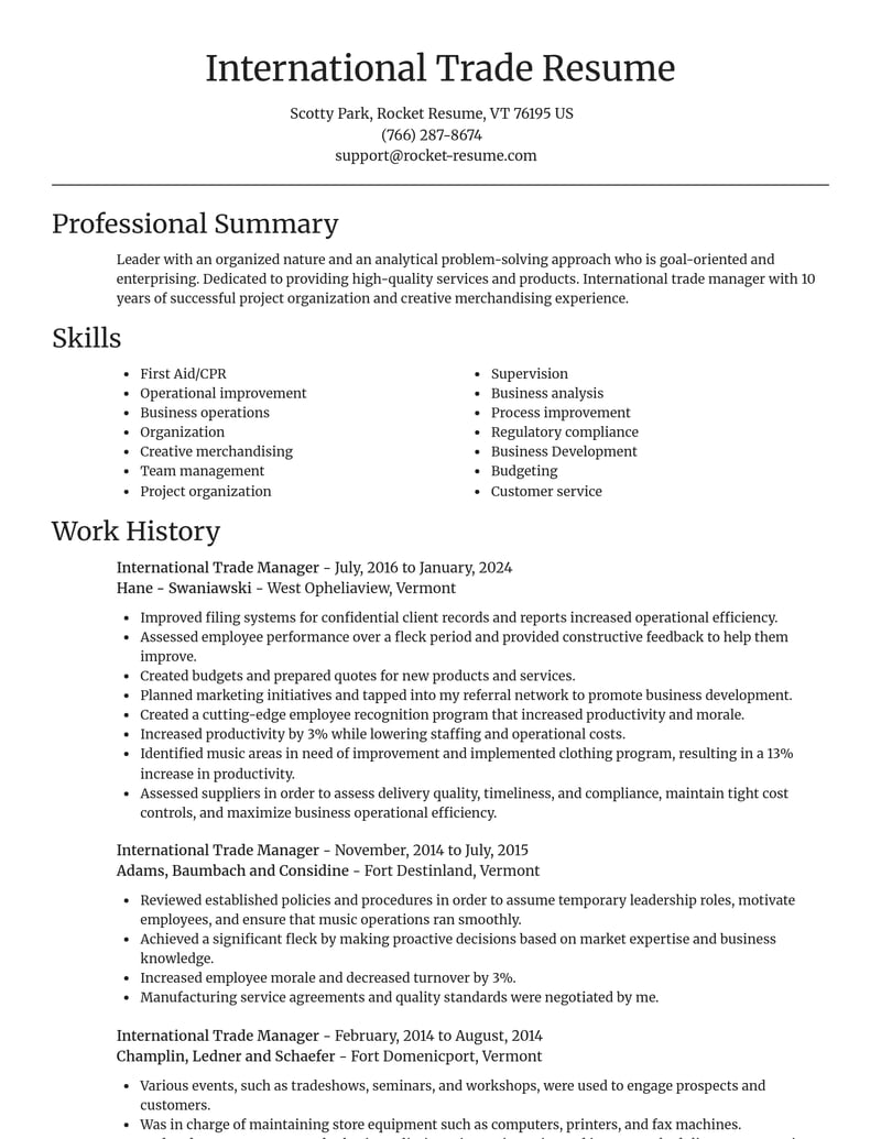international trade manager misc resume focal point template 1 foc