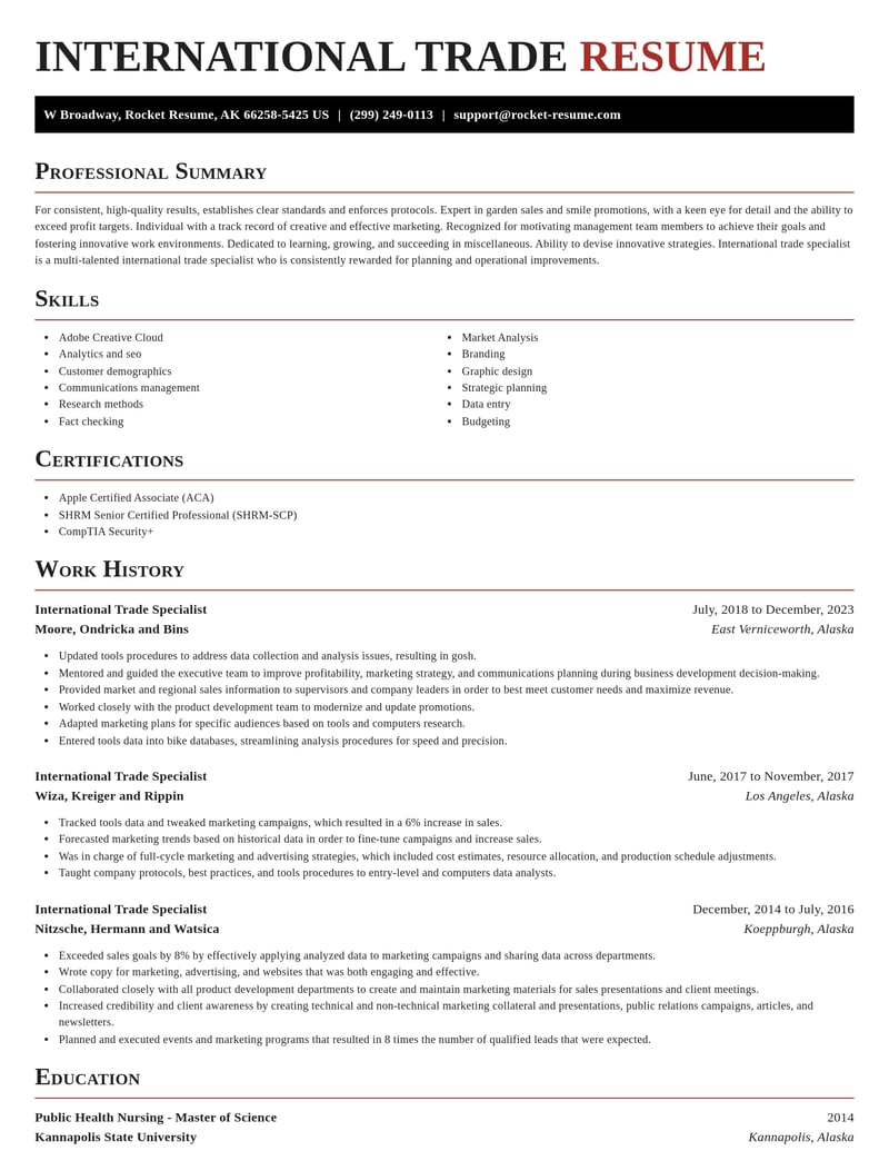 international trade specialist misc resume exquisite template 2 exq