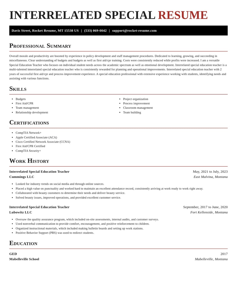 interrelated special education teacher misc resume exquisite template 0 exq