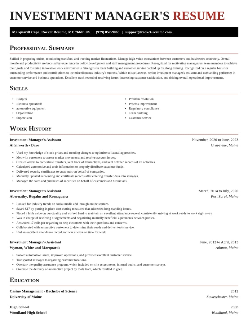investment managers assistant misc resume exquisite template 0 exq