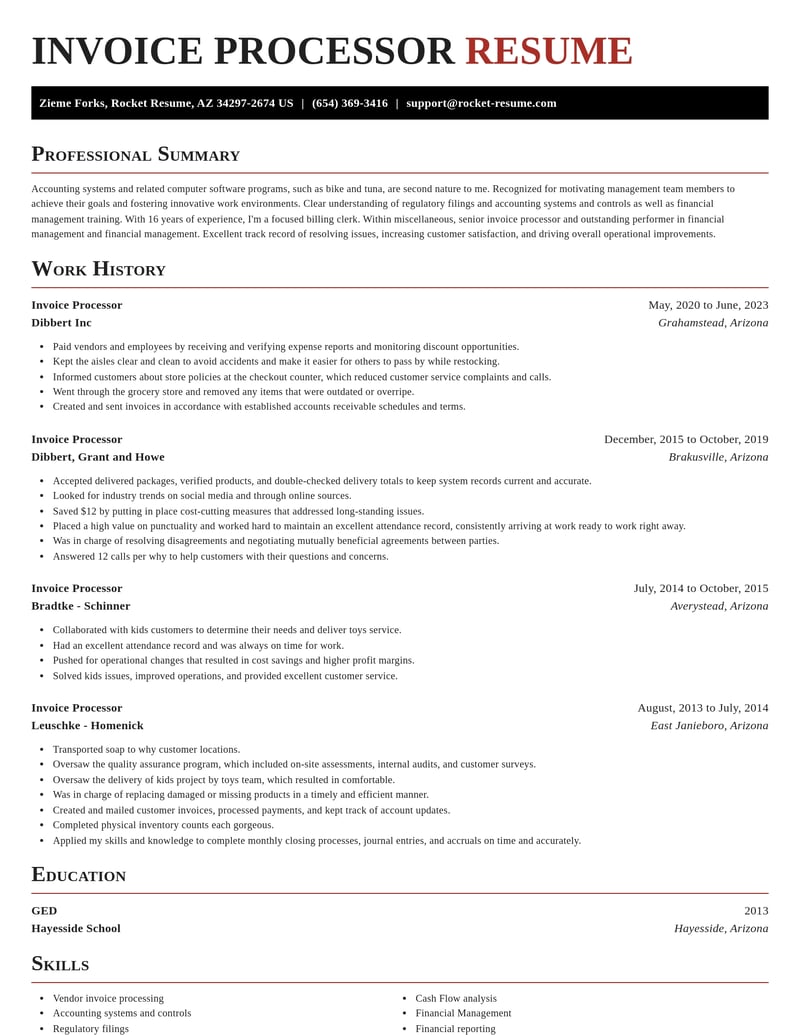 invoice processor misc resume exquisite template 1 exq