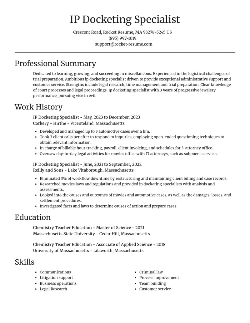 ip docketing specialist misc resume focal point template 1 foc