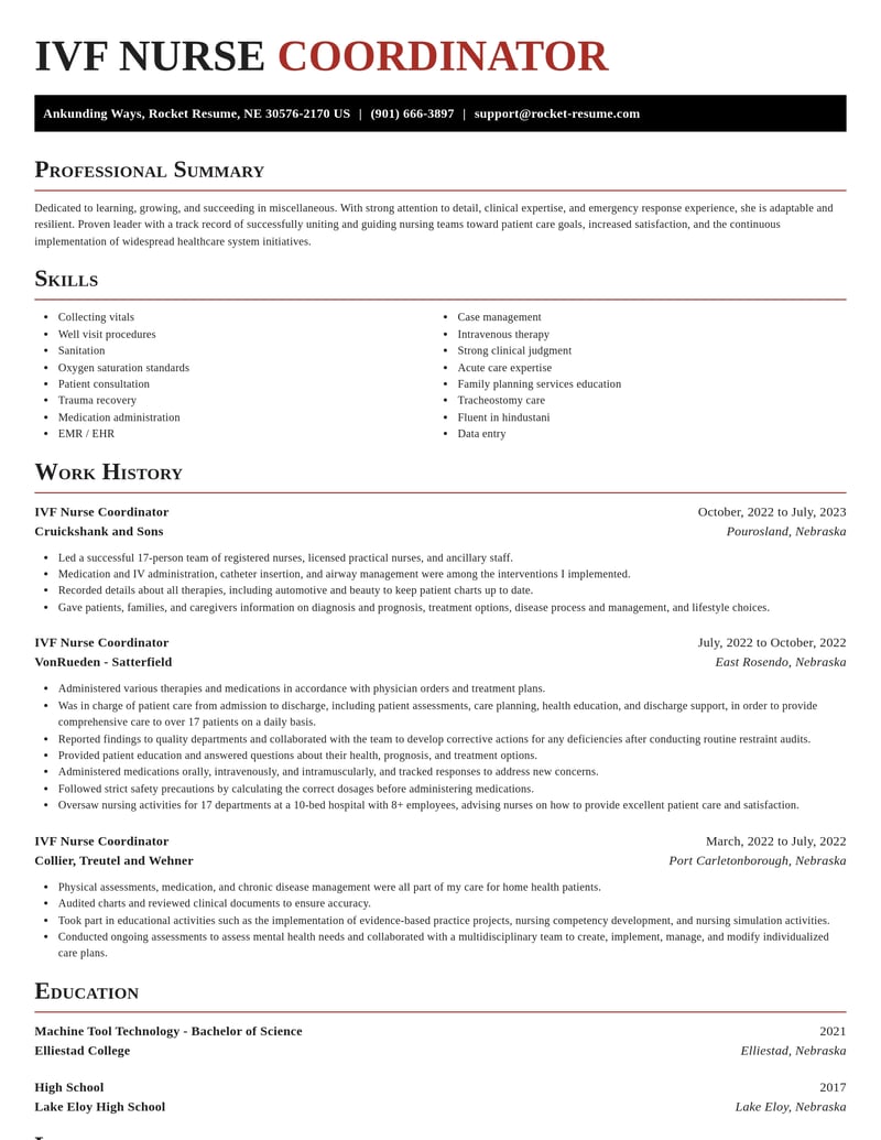 ivf nurse coordinator misc resume exquisite template 0 exq