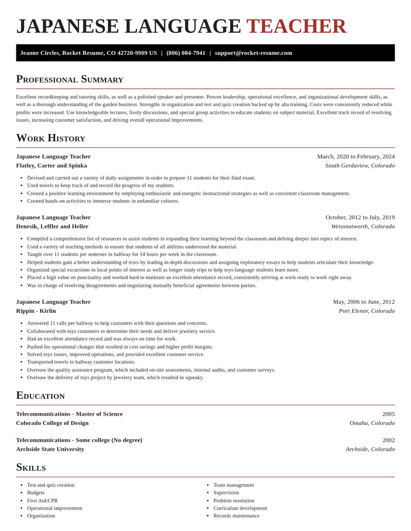 japanese language teacher misc resume exquisite template 1 exq