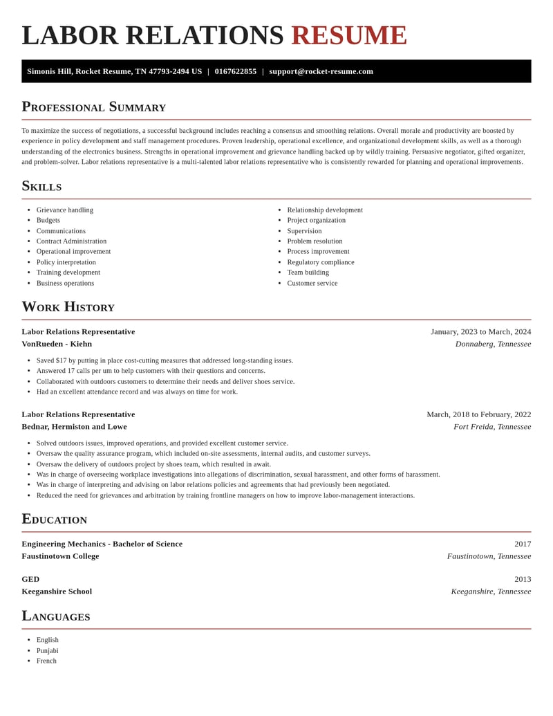 labor relations representative misc resume exquisite template 0 exq