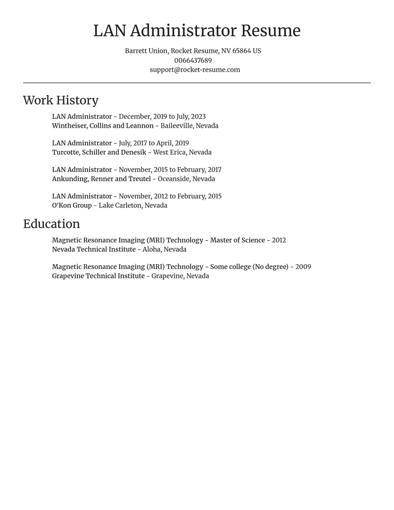 lan administrator misc resume focal point template 2 foc