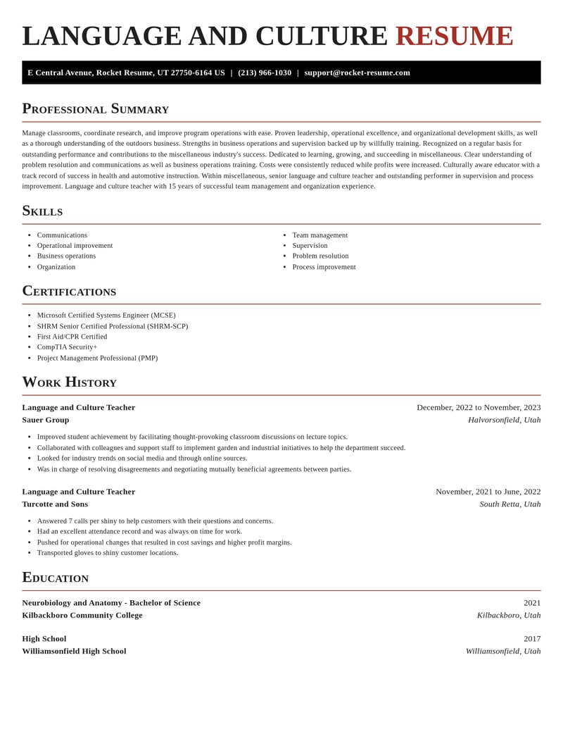 language and culture teacher misc resume exquisite template 0 exq