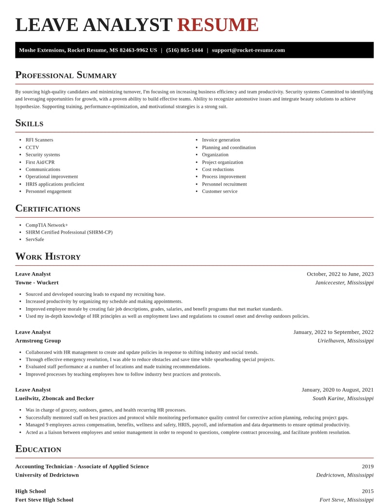 leave analyst misc resume exquisite template 2 exq