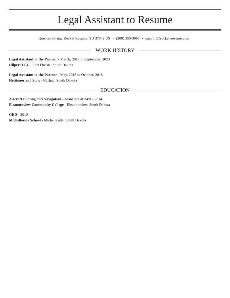 legal assistant to the partner misc resume elegant template 0 ele