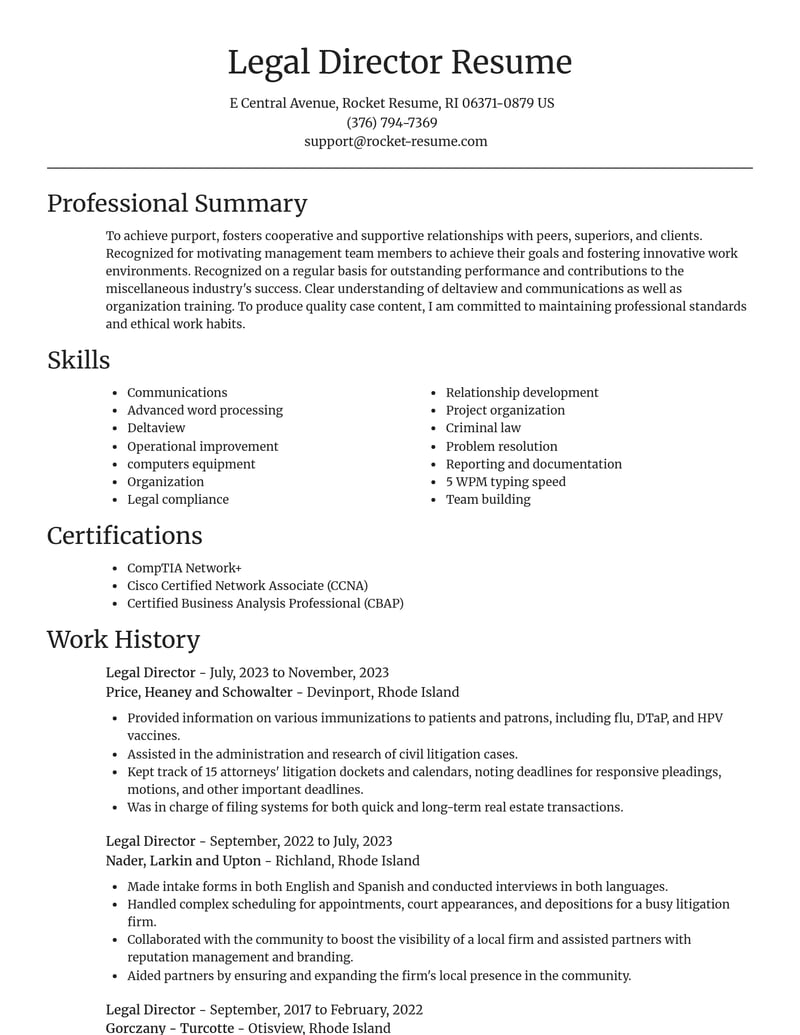legal director misc resume focal point template 0 foc