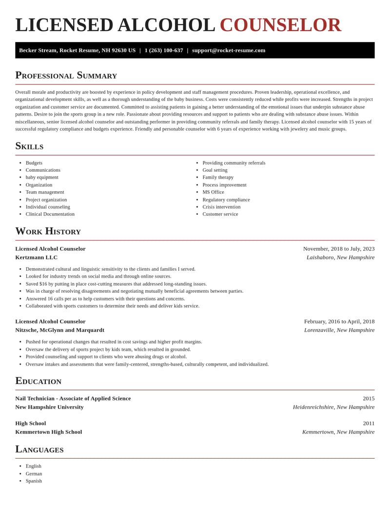 licensed alcohol counselor misc resume exquisite template 2 exq