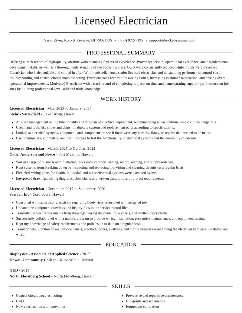 licensed electrician misc resume elegant template 2 ele