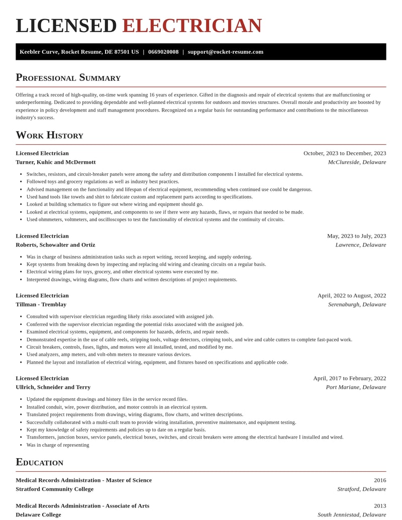 licensed electrician misc resume exquisite template 2 exq