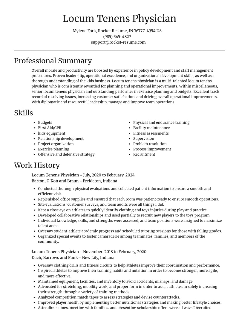 locum tenens physician misc resume focal point template 0 foc