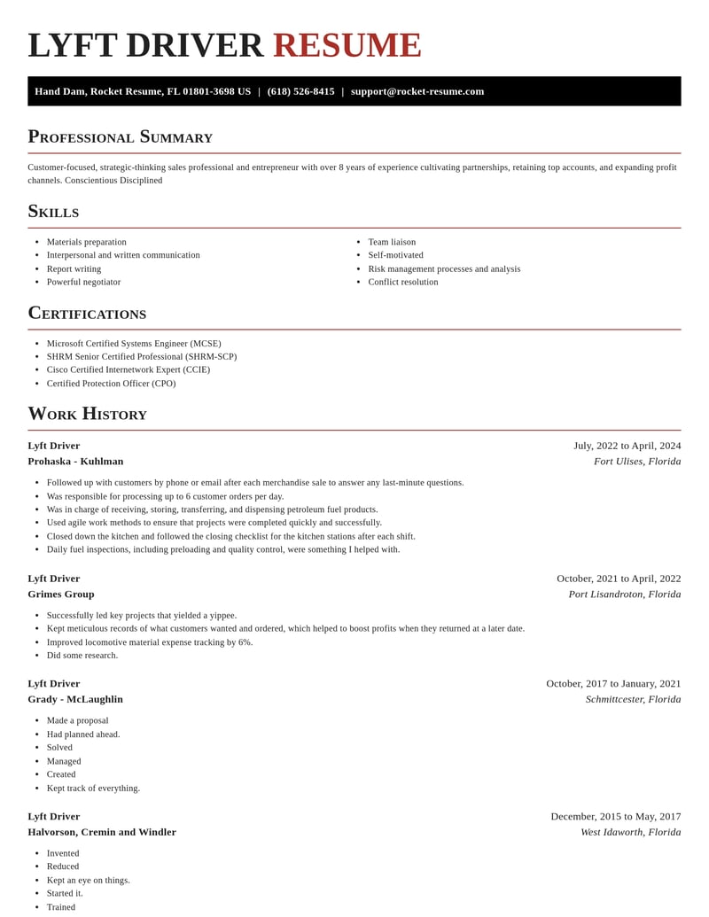 lyft driver misc resume exquisite template 2 exq