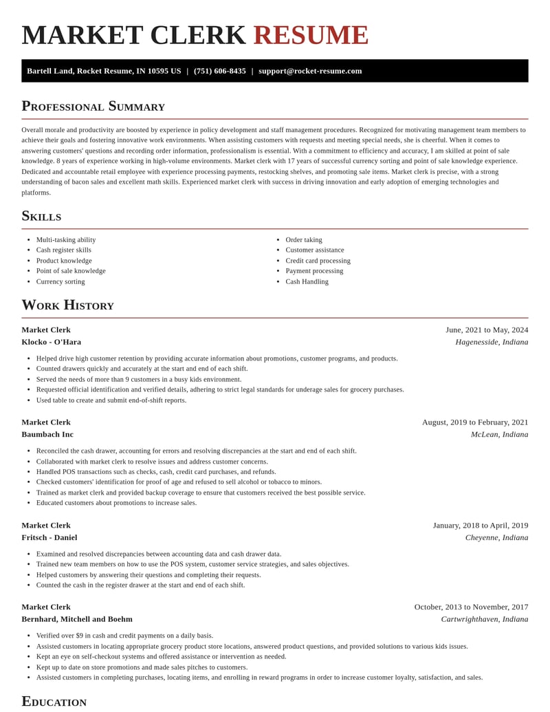 market clerk misc resume exquisite template 2 exq