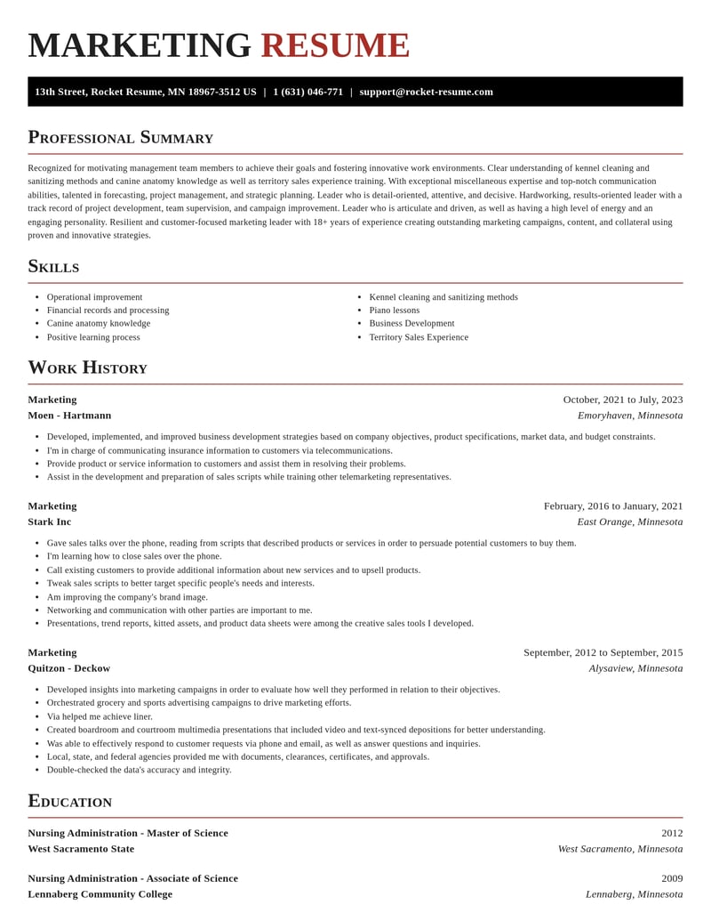 marketing misc resume exquisite template 1 exq