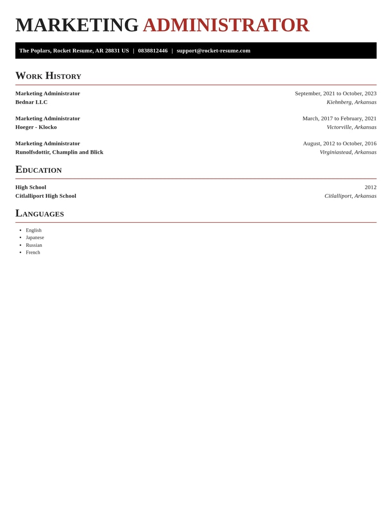 marketing administrator misc resume exquisite template 2 exq