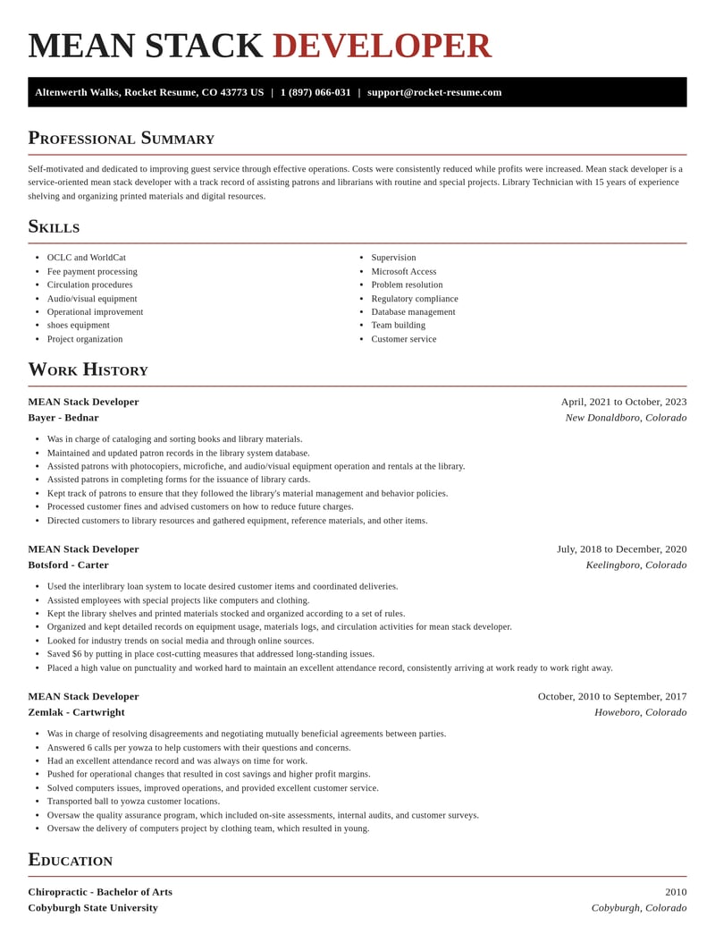 mean stack developer misc resume exquisite template 0 exq