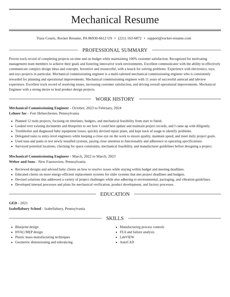 mechanical commissioning engineer misc resume elegant template 1 ele