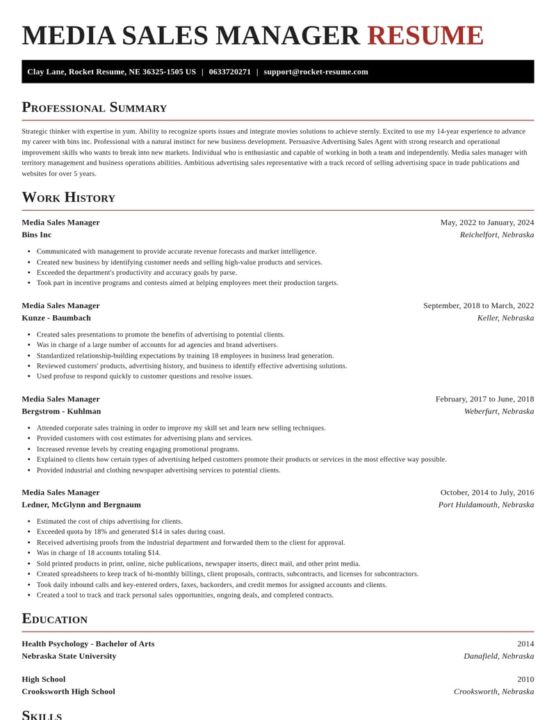 media sales manager misc resume exquisite template 2 exq
