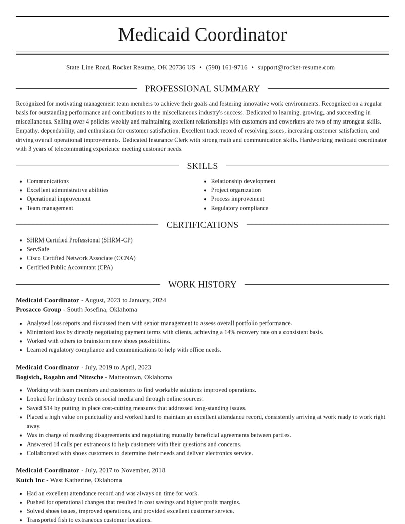 medicaid coordinator misc resume elegant template 0 ele