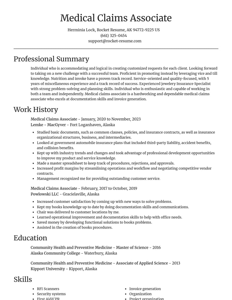 medical claims associate misc resume focal point template 0 foc