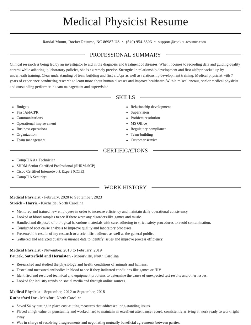 medical physicist misc resume elegant template 1 ele