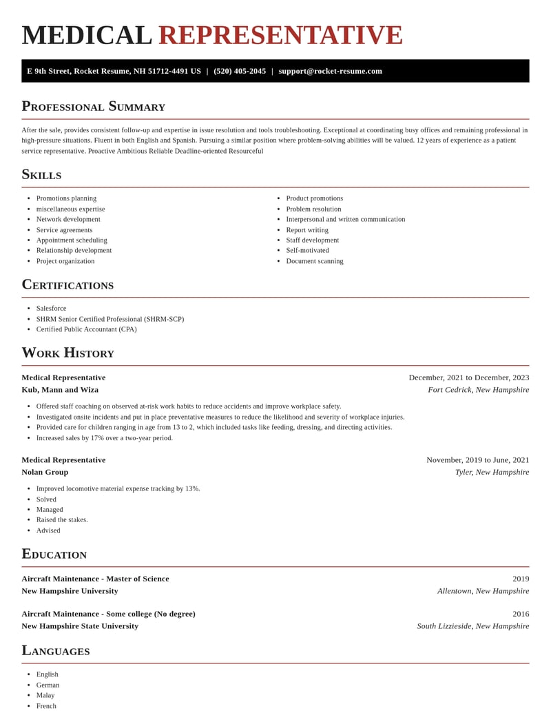 medical representative misc resume exquisite template 1 exq