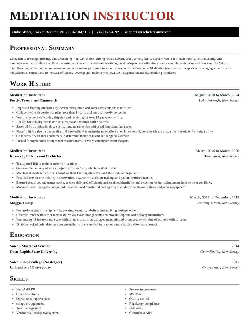 meditation instructor misc resume exquisite template 1 exq