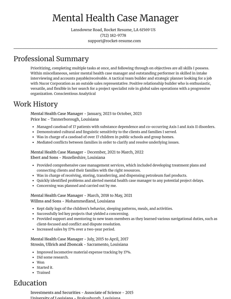 mental health case manager misc resume focal point template 0 foc